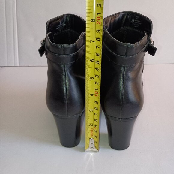 Lauren Ralph Lauren Carole Black Leather Moto Booties Ankle Boots Size 6B - Picture 11 of 12